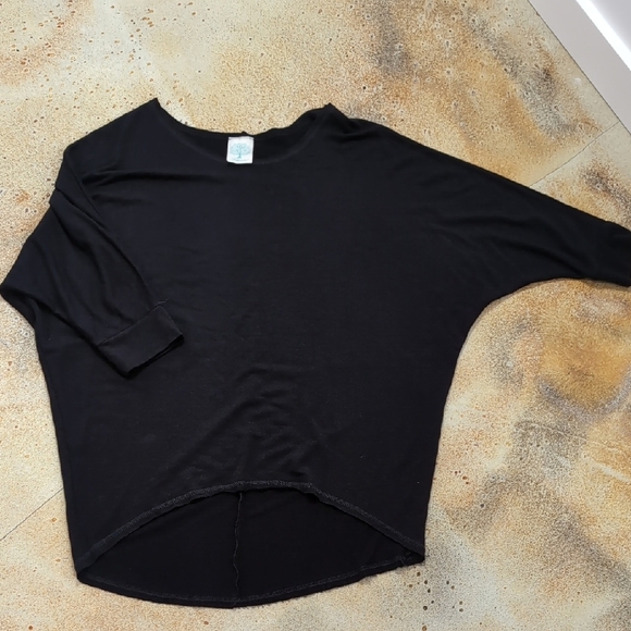 Freeloader | Black Super Soft Relaxed Fit Tunic Dolman 3/4 Sleeve Size M - Picture 1 of 10